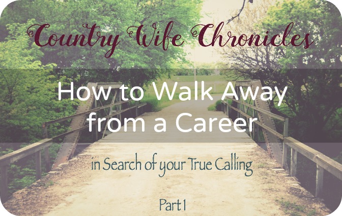 Walk Away from a Career in search of your True Calling at Country Wife Chronicles