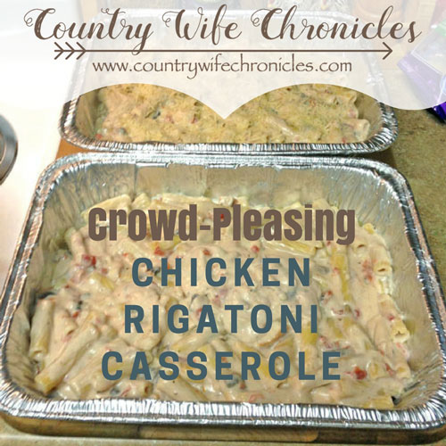 crowd-pleasing chicken rigatoni casserole feature image